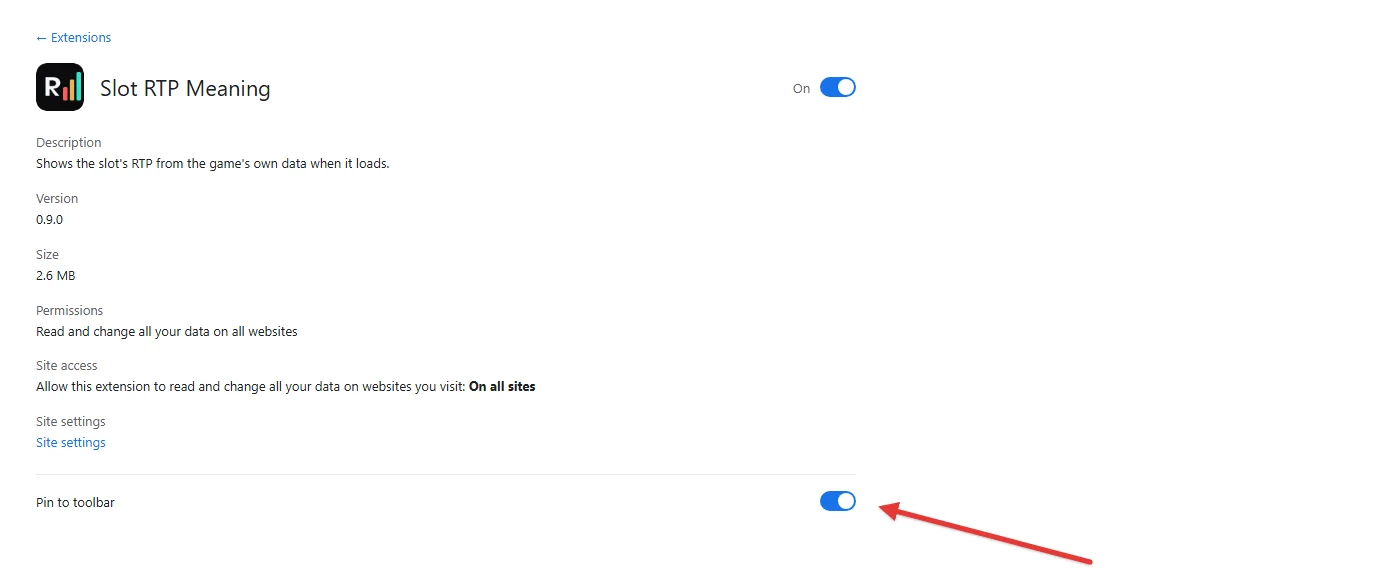 Chrome: Slot RTP Meaning details and the Pin to toolbar switch